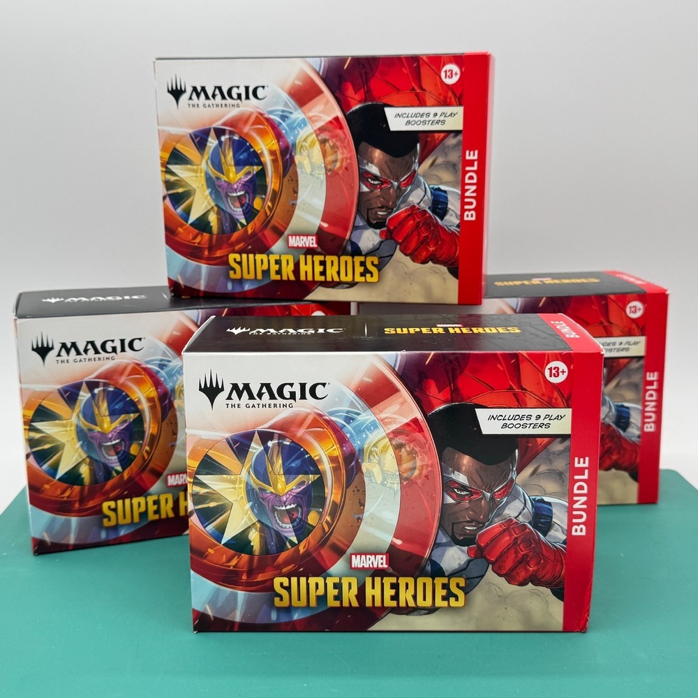 Magic: The Gathering Marvel Super Heroes Bundle Factory Sealed 9 Play Boosters